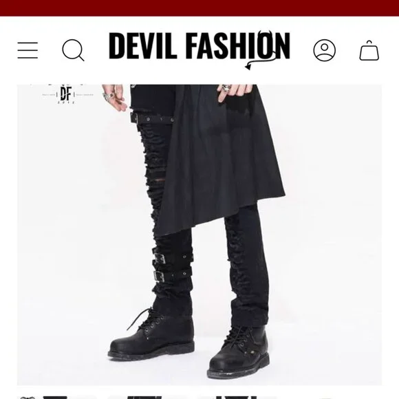 Devil Fashion "Incubus" Punk Ripped Trouser - Picture 5 of 11